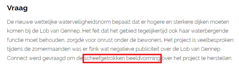 scheefgetrokken verhouding aldus connect